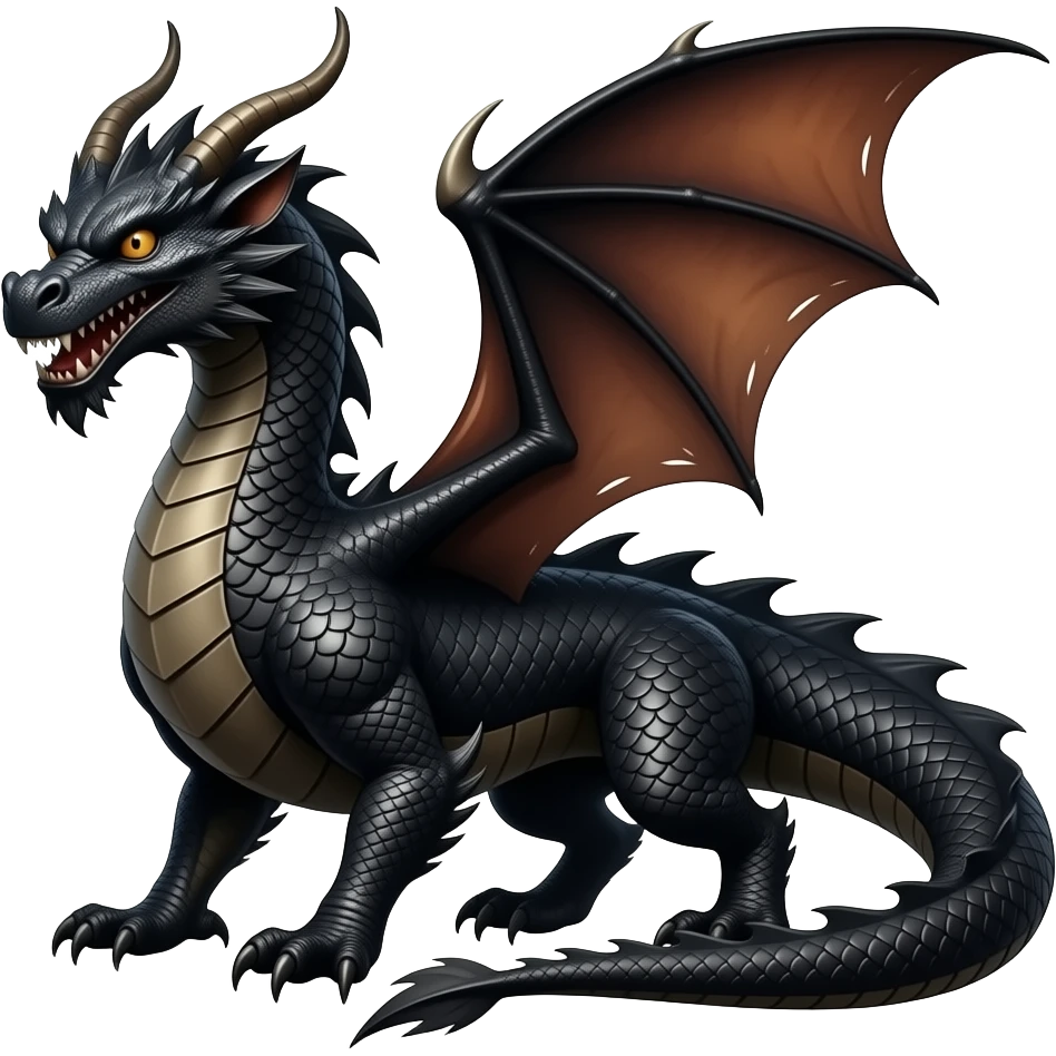 ancient Black dragon DJ, highly detailed, hyper real emoji