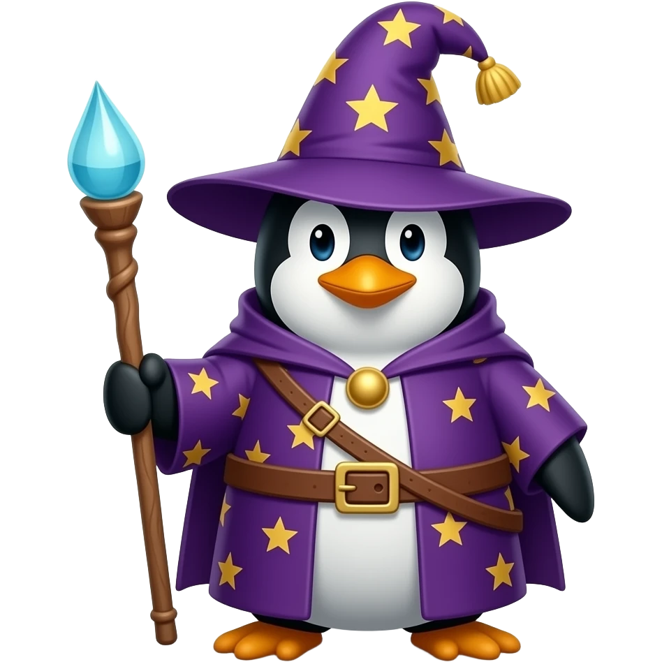 Penguin Wizard emoji