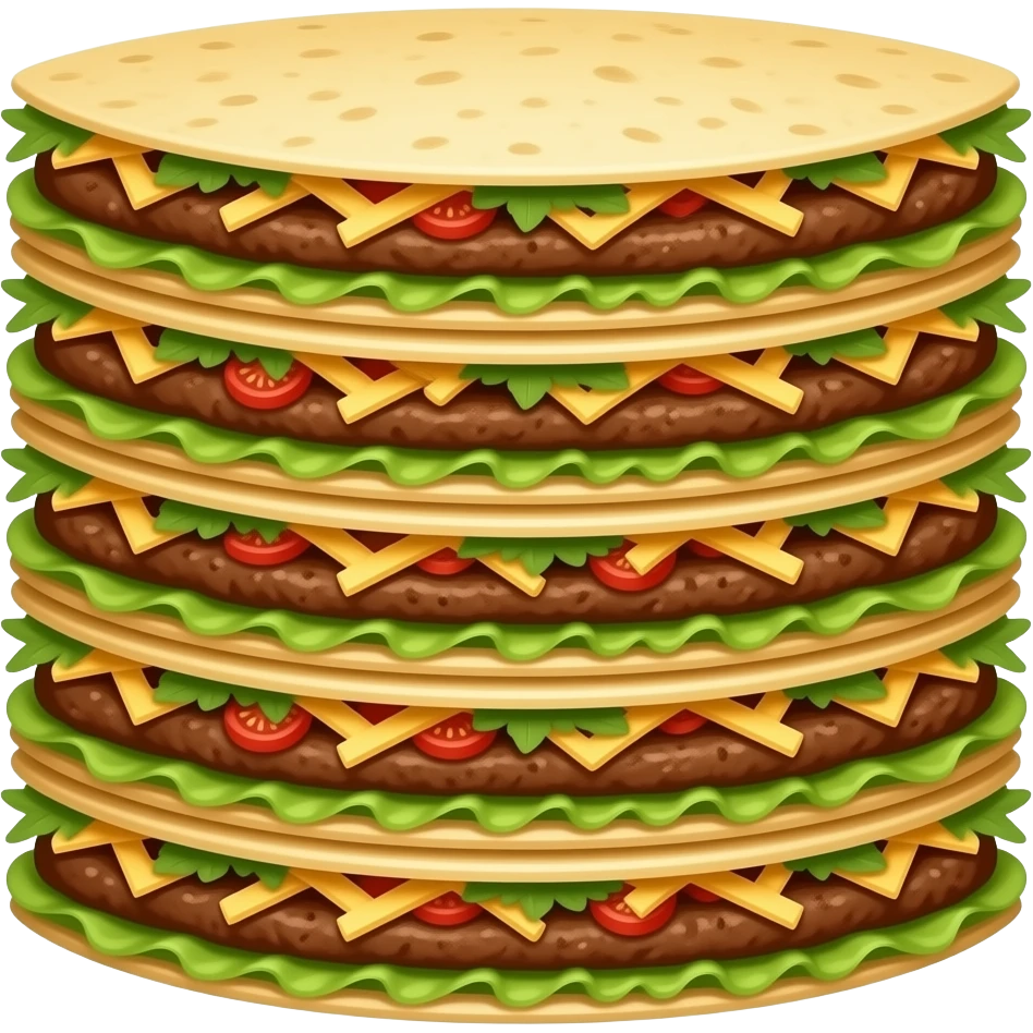 Make 6 tacos stacked on each other emoji