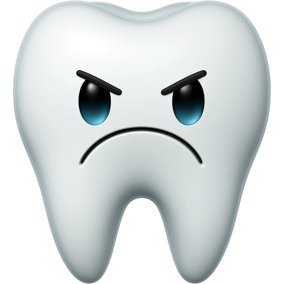 cavity  Teeth geeting hated by two clean teeths emoji