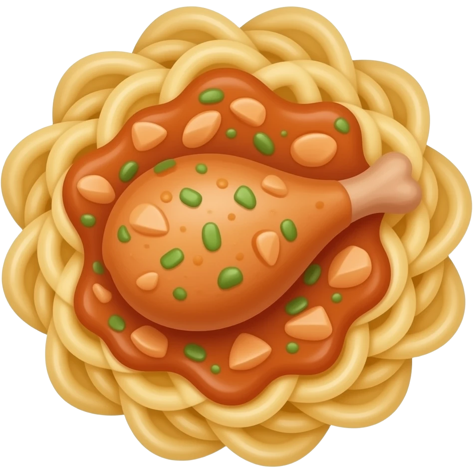 Макароны со сливочным соусом и курицей emoji