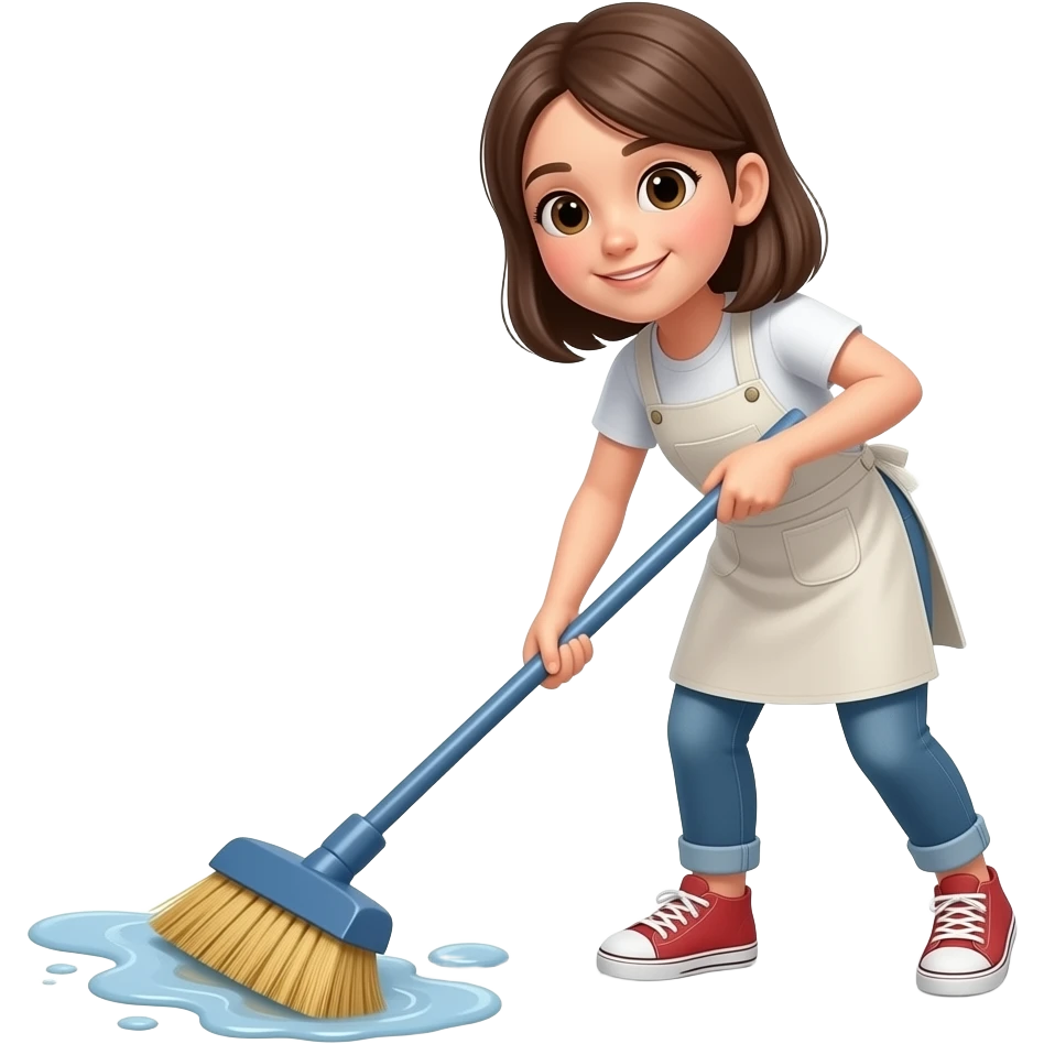 Une fille qui balaie le sol emoji