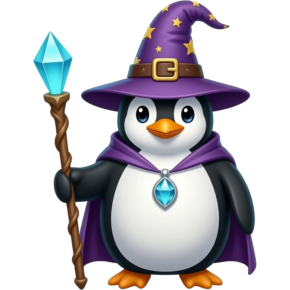 Penguin Wizard emoji