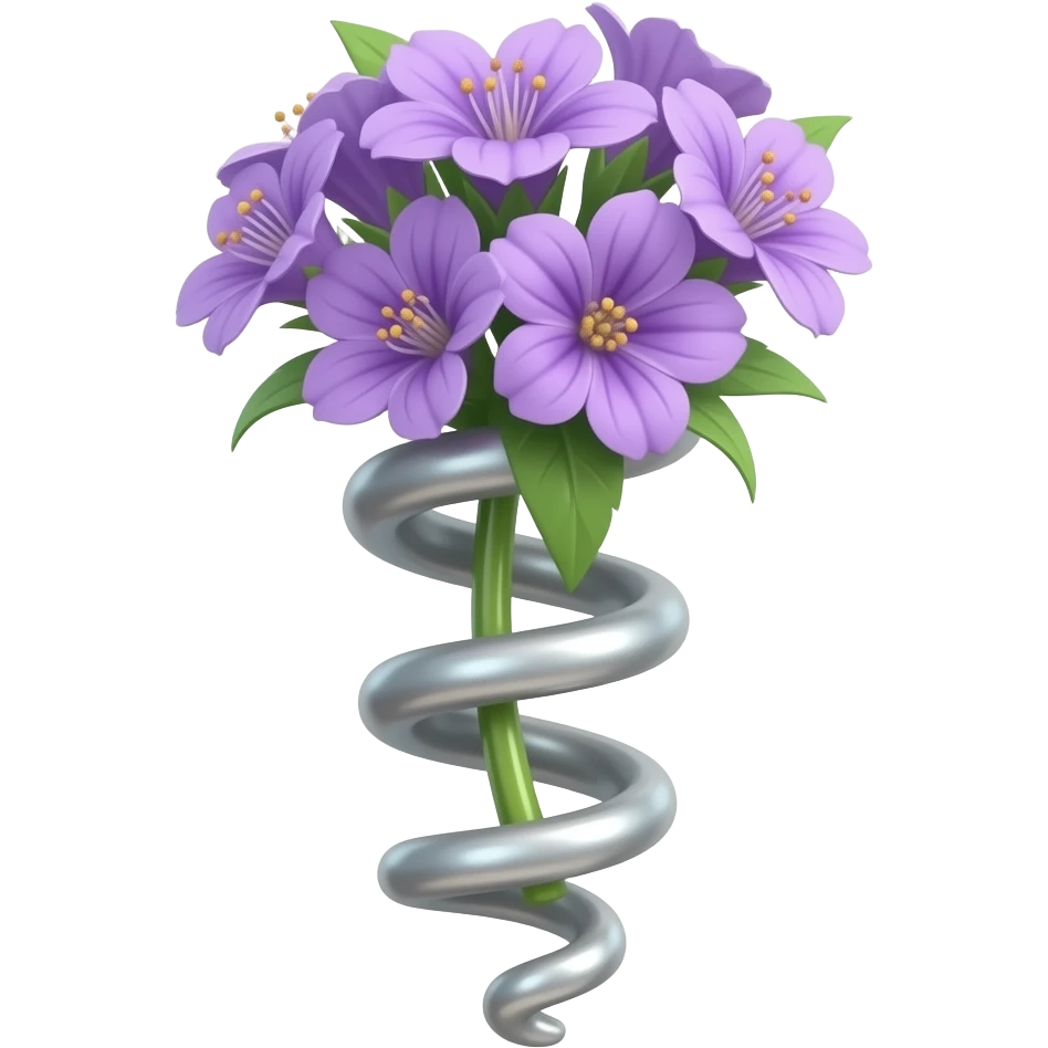 Sharp cork Screw with violet flowers emoji