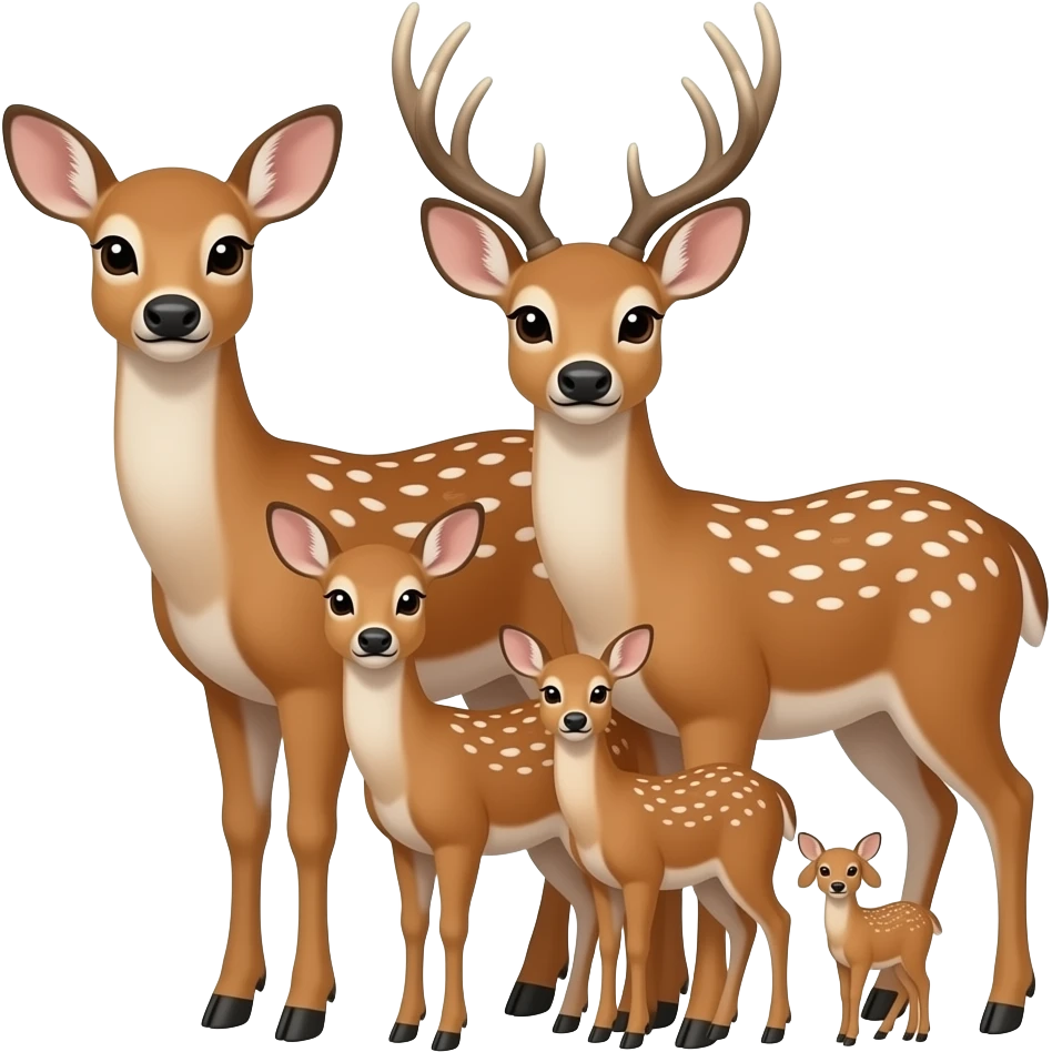Dad deer and mom deer and deer fawn emoji