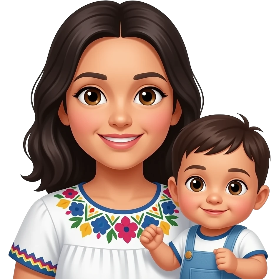 Mexican mom with mixed baby emoji