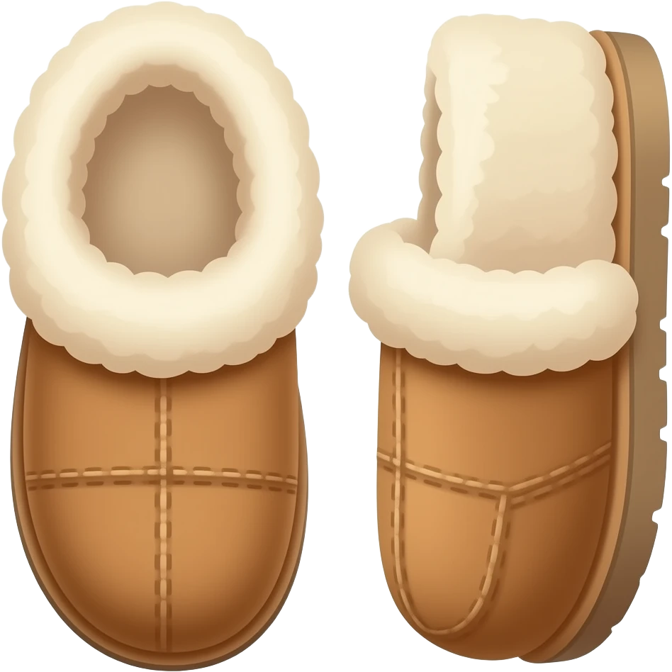 light brown cozy Ugg slippers emoji