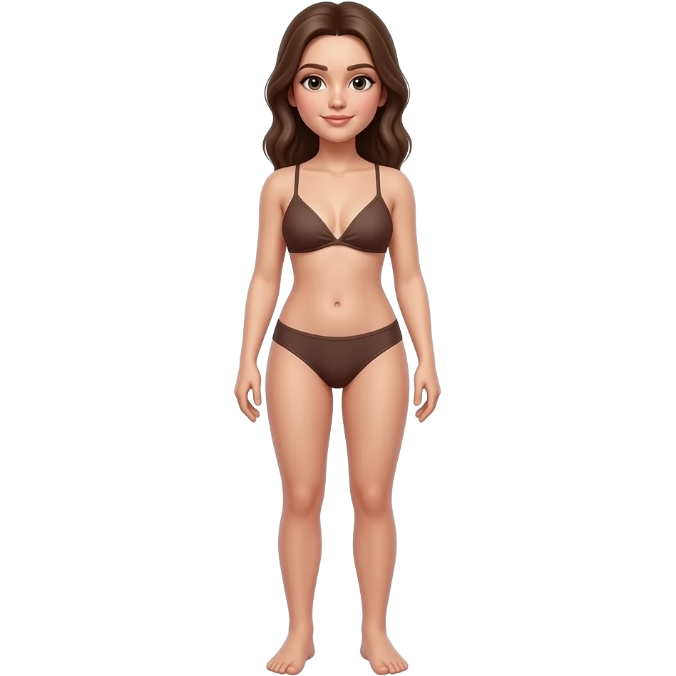 Standing Woman with full body and head human without panties emoji