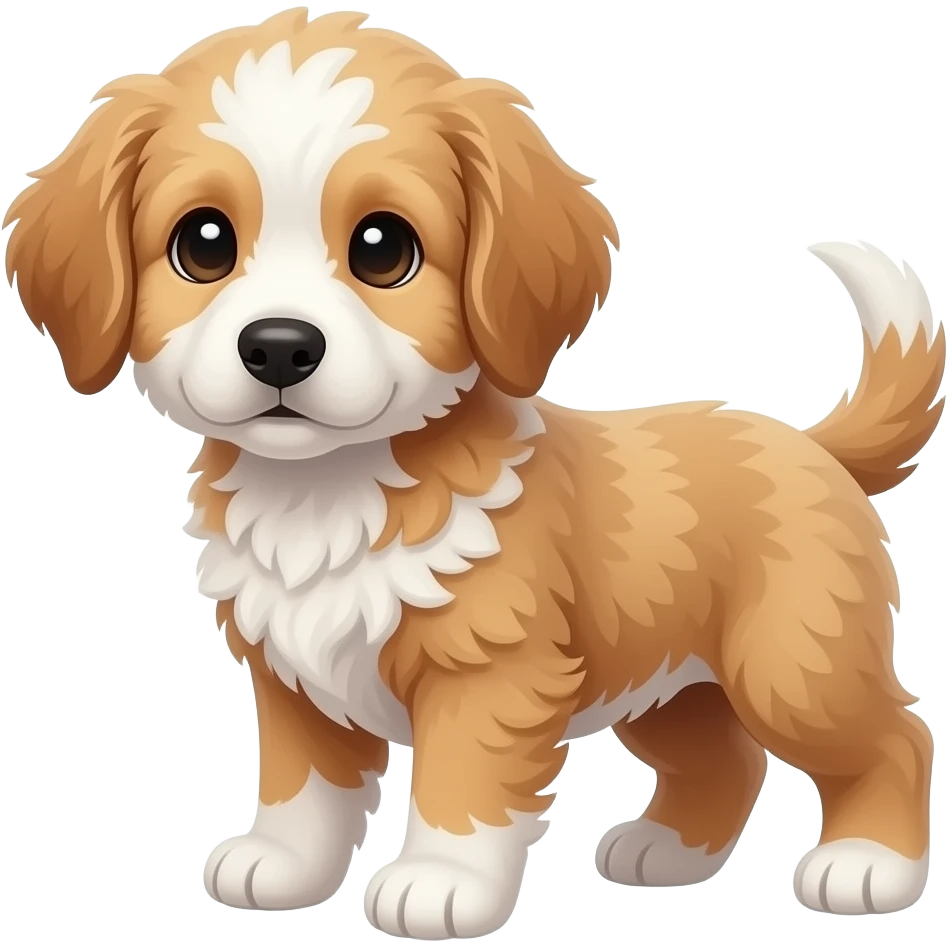 Aussie doodle with tan and white pup color emoji