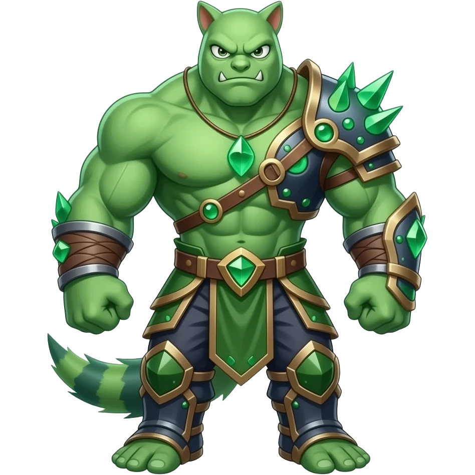 Final form of Emerald Meowzer, Stage 2, grown up, Fierce emoji