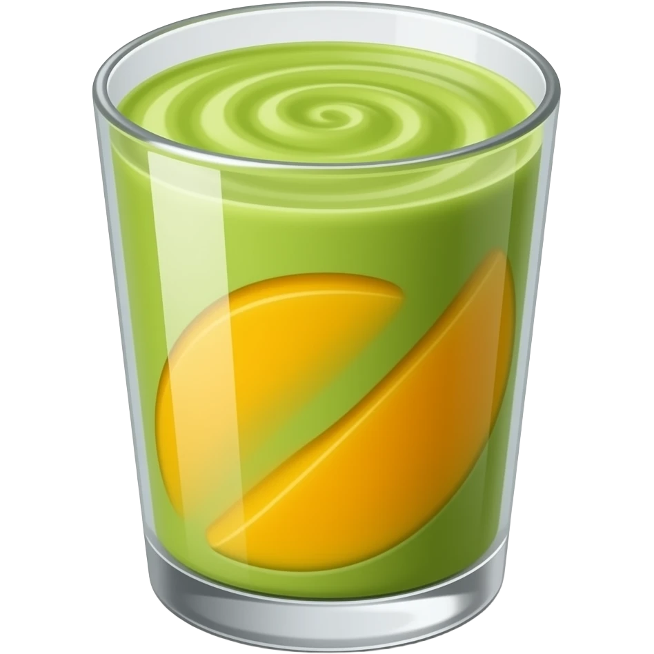 Iced matcha mango puree emoji