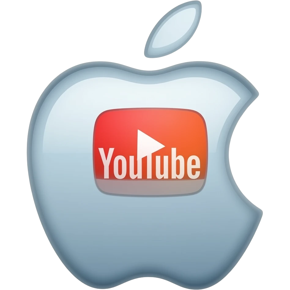 apple phone with youtube logo emoji