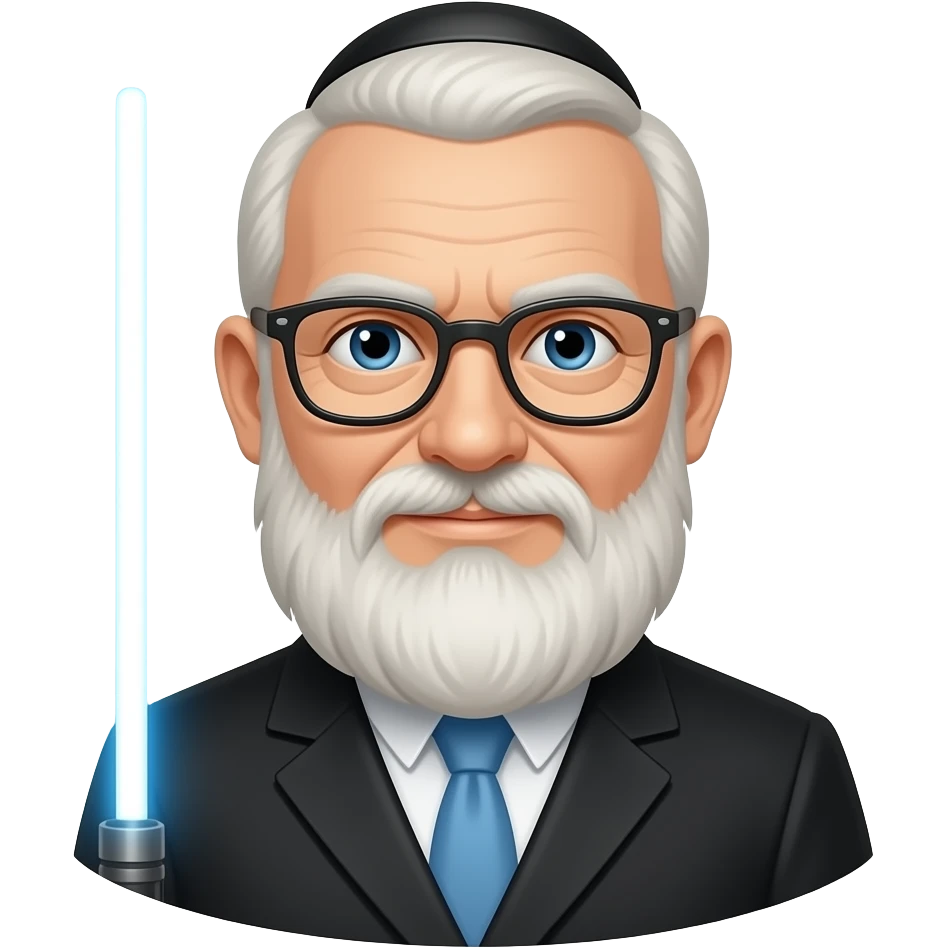 a rabbi with a lightsaber emoji