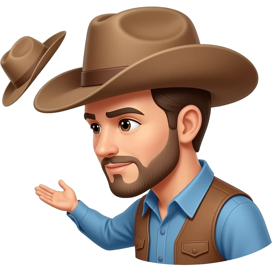 Cowboy throwing his hat down emoji