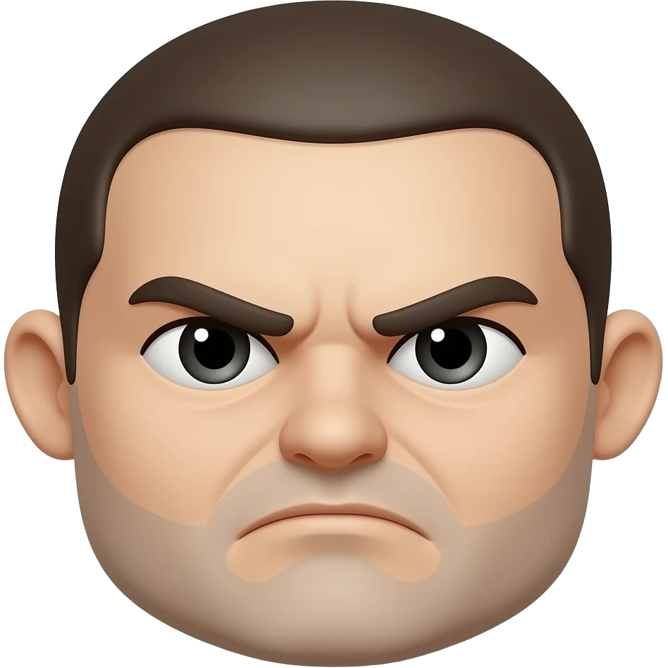 smiley face emoji scowling instead of smiling emoji
