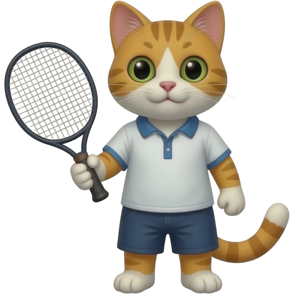 cat holding pickleball paddle emoji