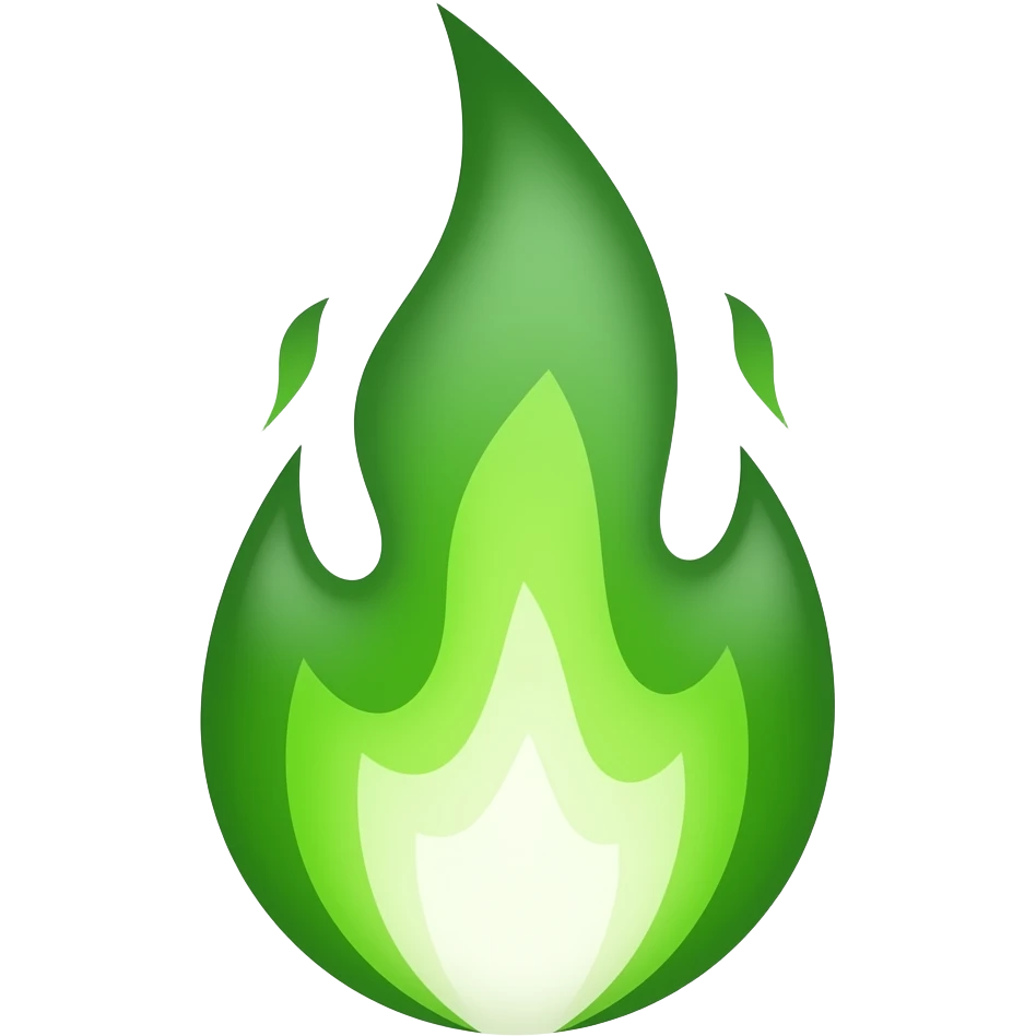 Green flame emoji