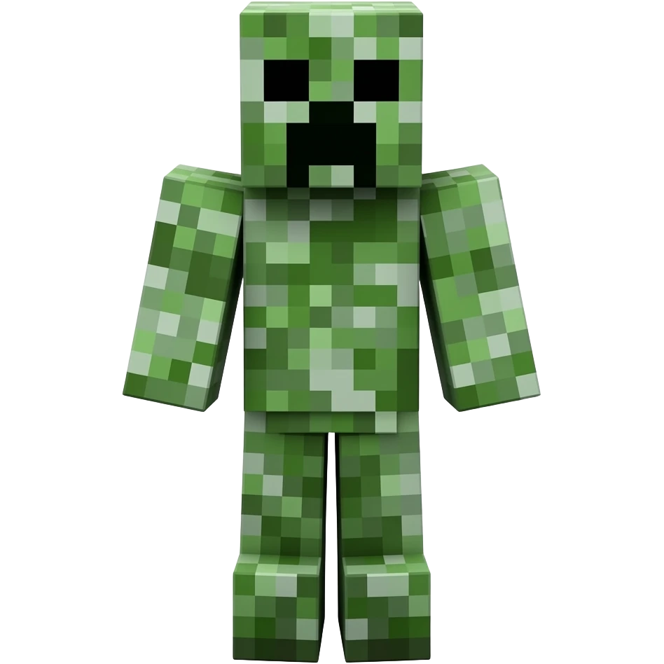 Minecraft creeper body no arms and 4 legs emoji