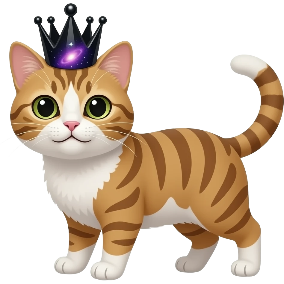 Can you add a black and white crown and a purple galaxy crown on its head emoji