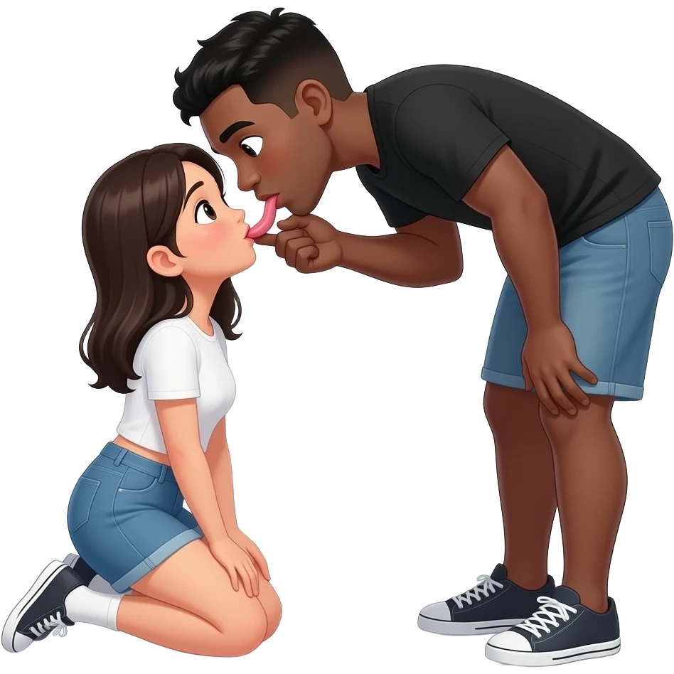 Pinay girl kneeling before a black guy sucking his penis emoji