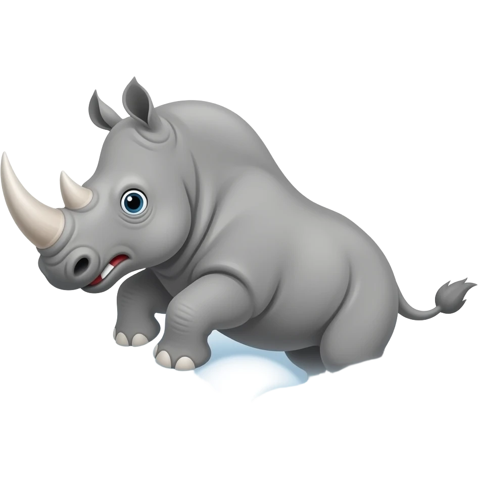 A rhino cartoon fight cloud emoji