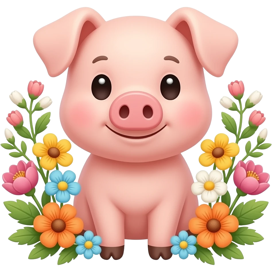 Pig flowers emoji