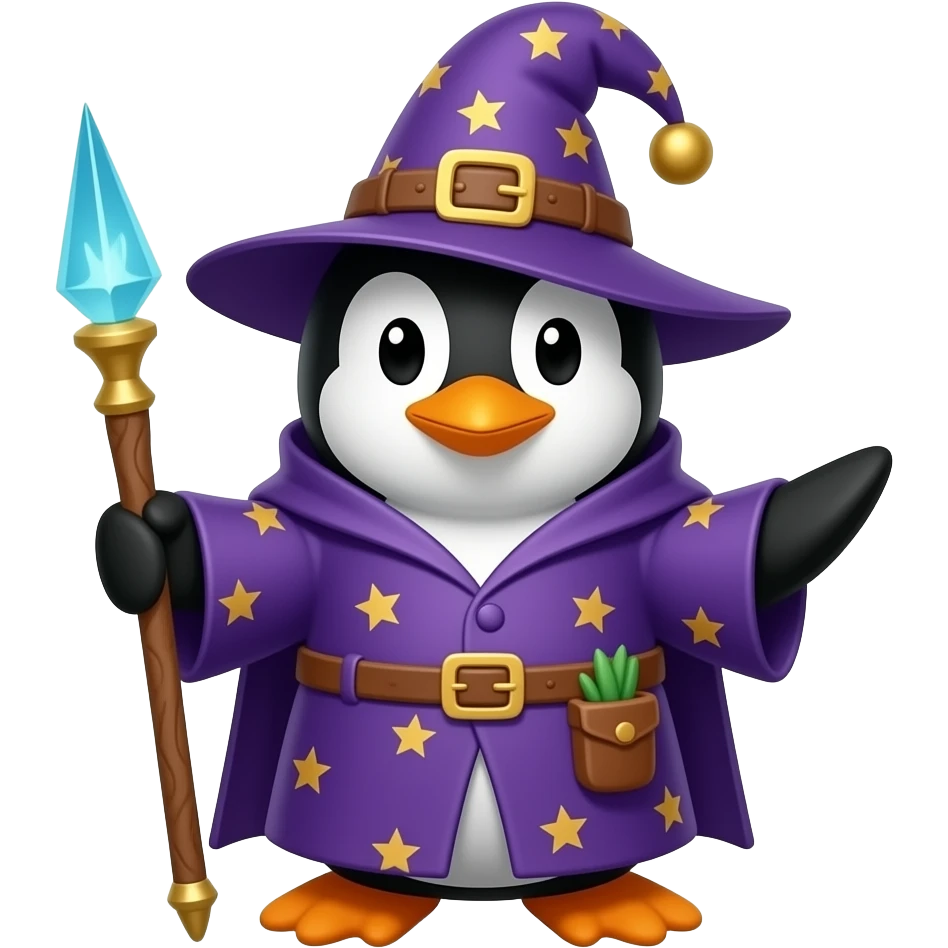 Penguin Wizard emoji
