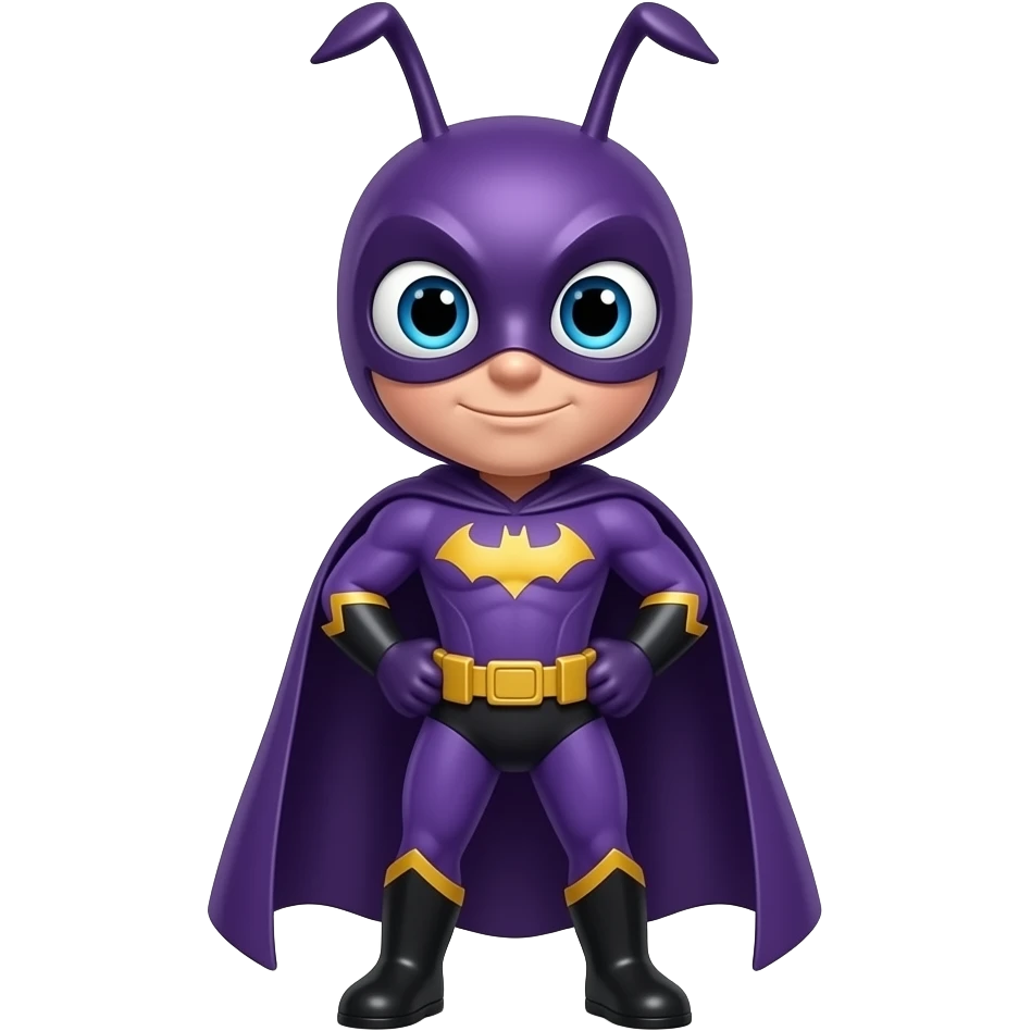 Purple ant superhero emoji