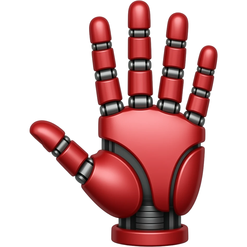 only red bionic hand emoji