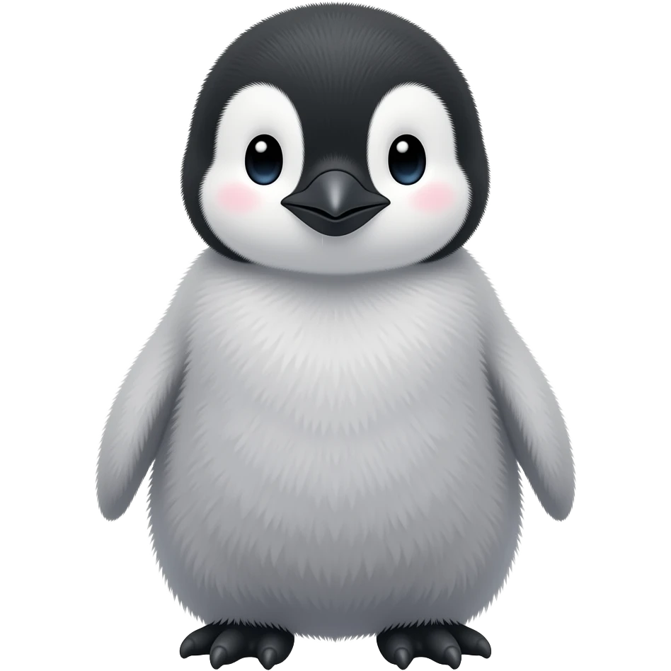 A baby gray penguin emoji
