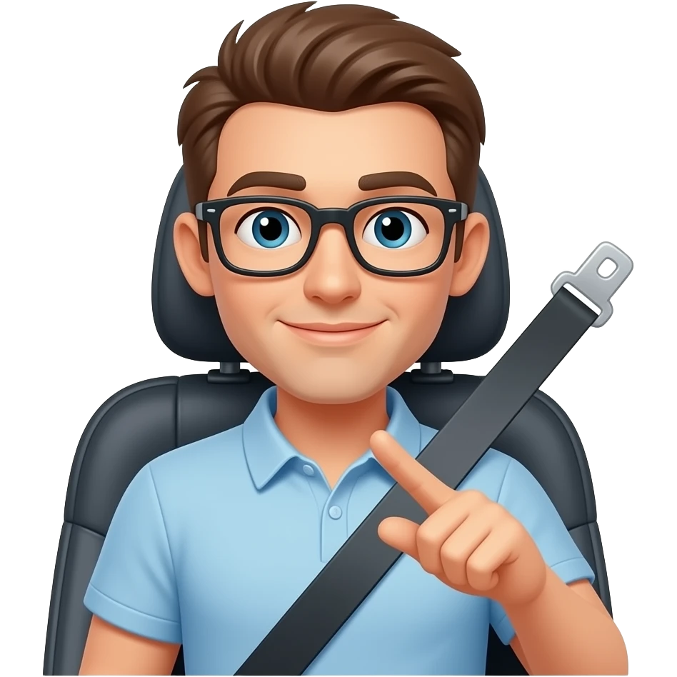 I click the seatbelt in emoji