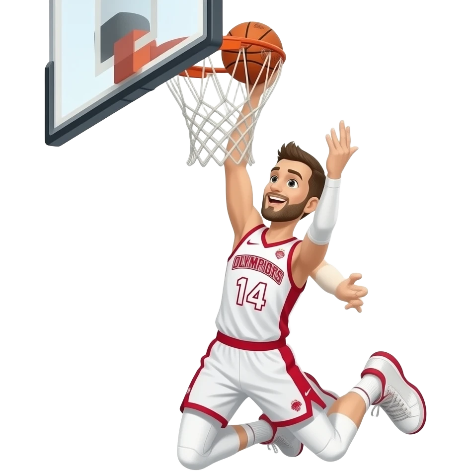 Olympiakos basketball number 14  vezenkov dunk emoji