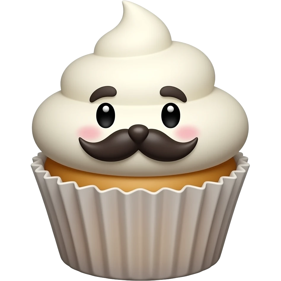 милый кексик с личиком и усами emoji