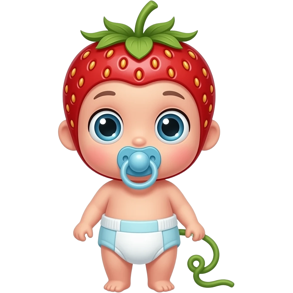 Bright eyed full body baby strawberry with diaper and pacifier and ...