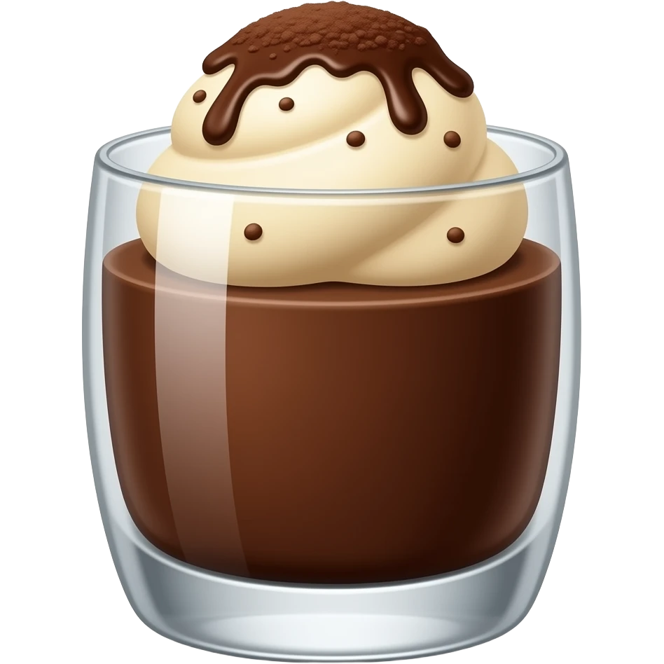 glass of chocolate  with tiramisu emoji