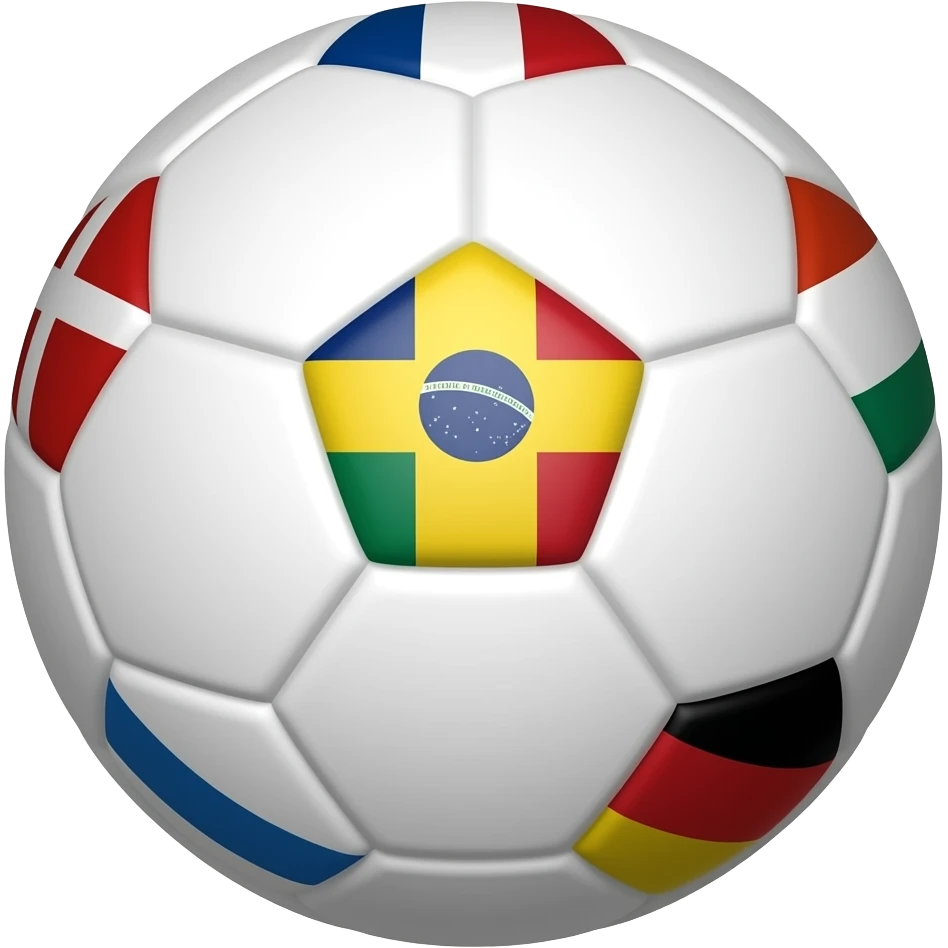 Ballons de foot avec tout les drapeaux des pays sur le même ballon emoji