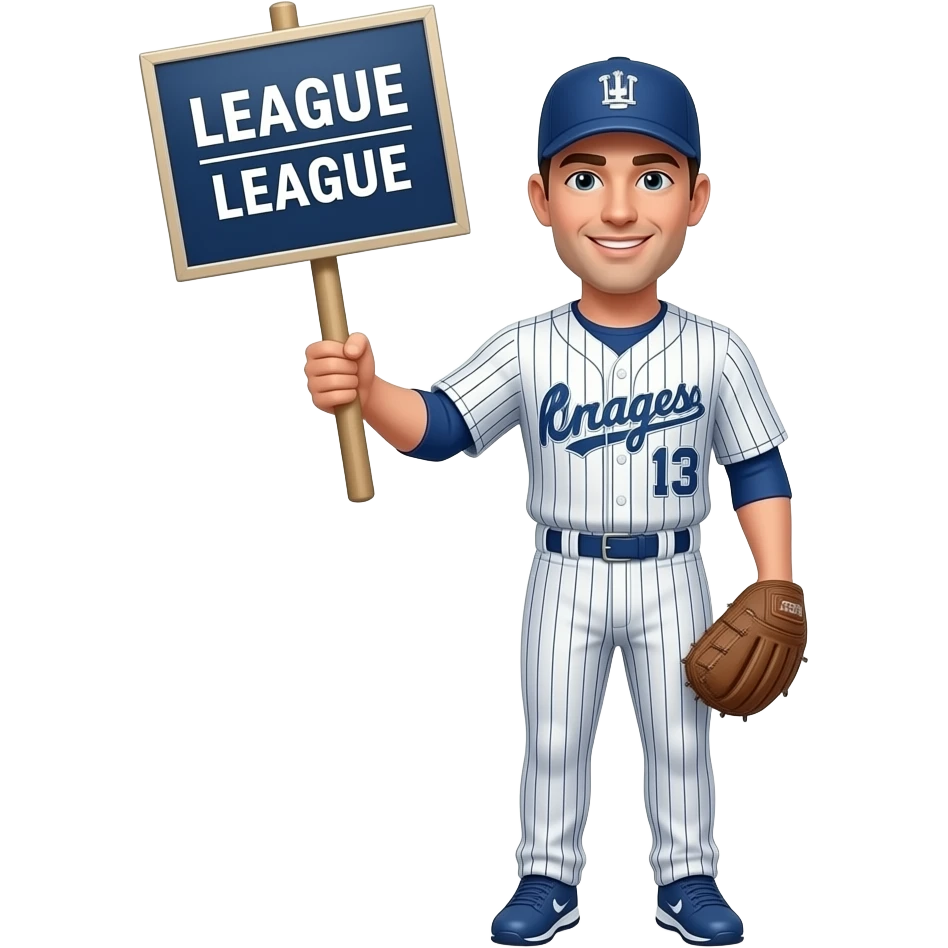 baseball league manager holding a sign emoji