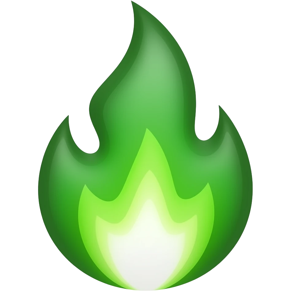 Green flame emoji