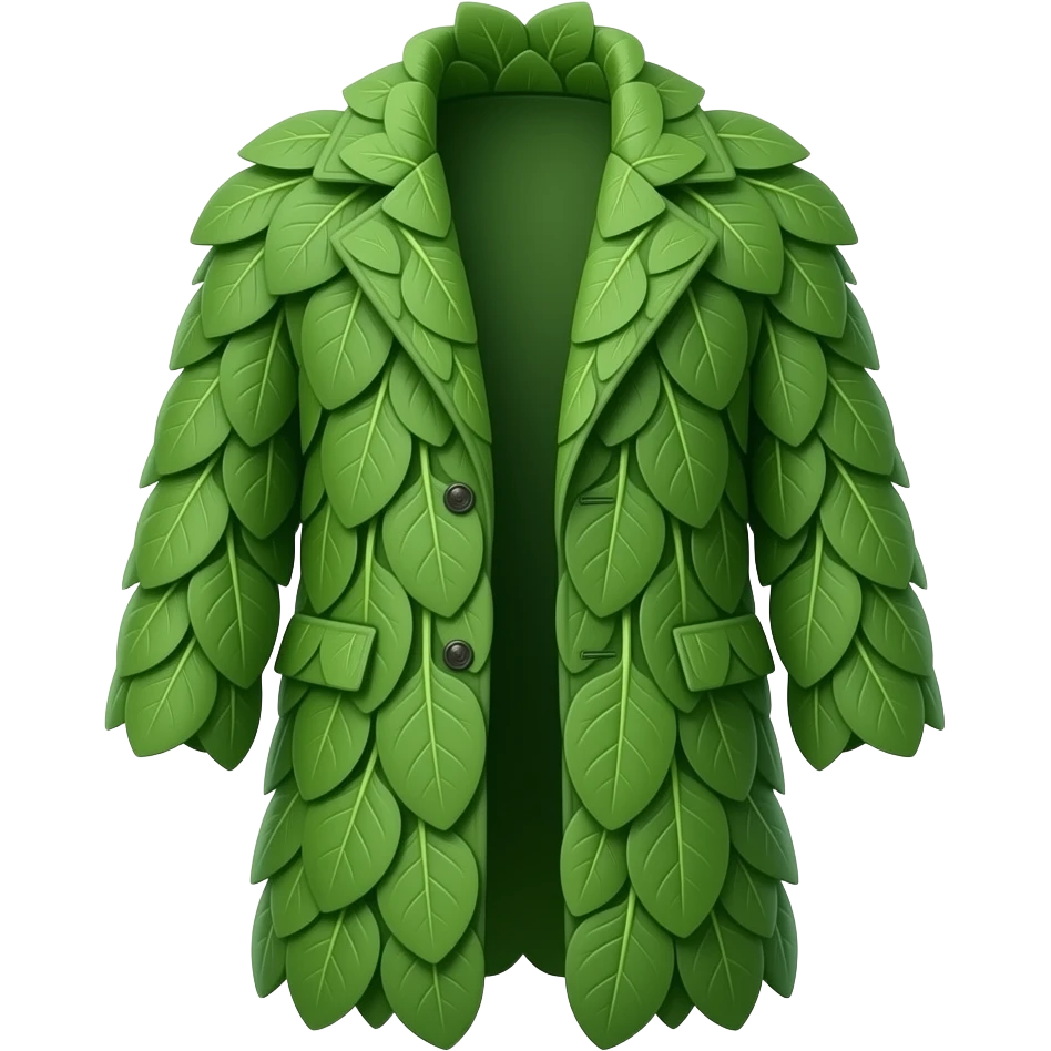 Coat made of spinach emoji