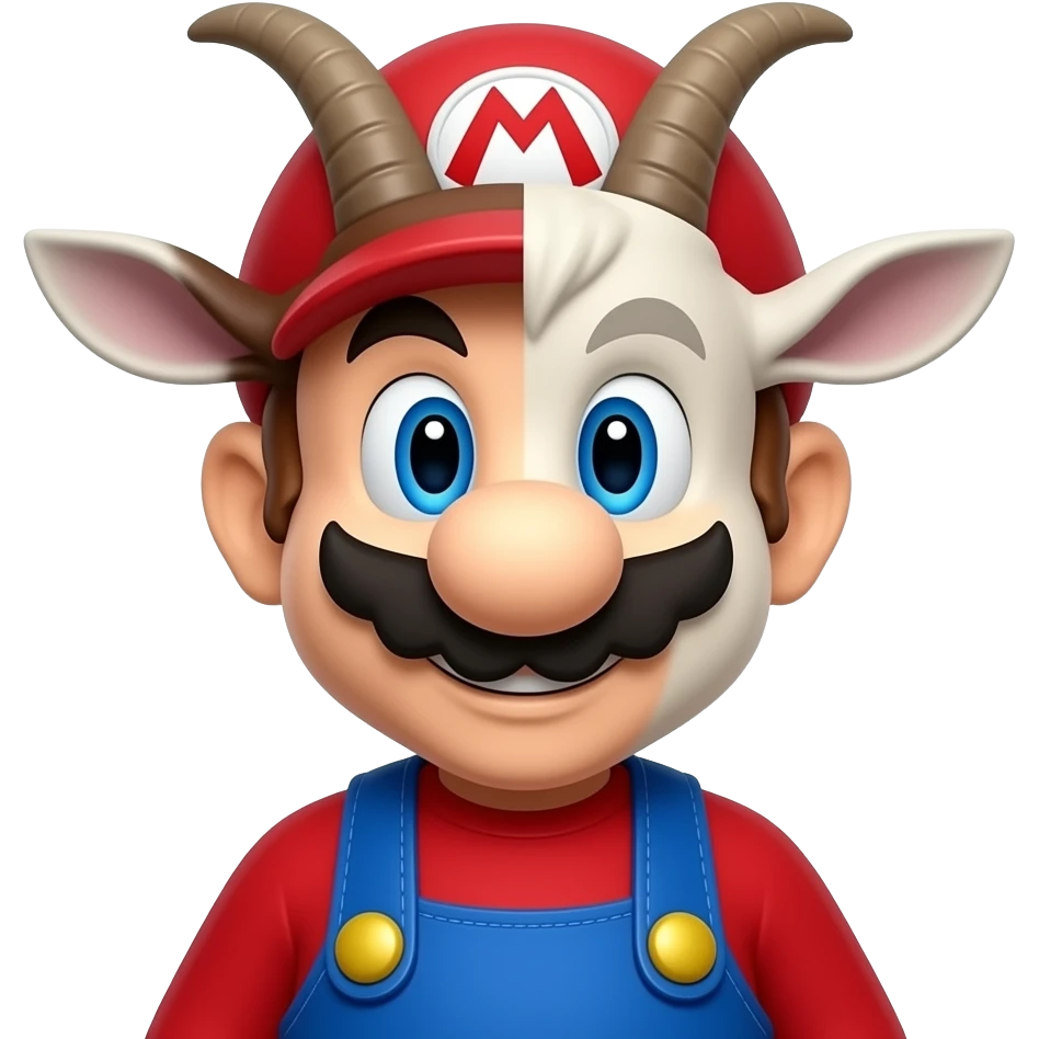 Mario and a goat combined emoji