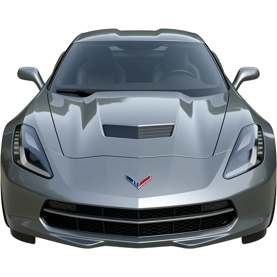 metallic grey corvette stingray, hyper realistic, highly detailed emoji