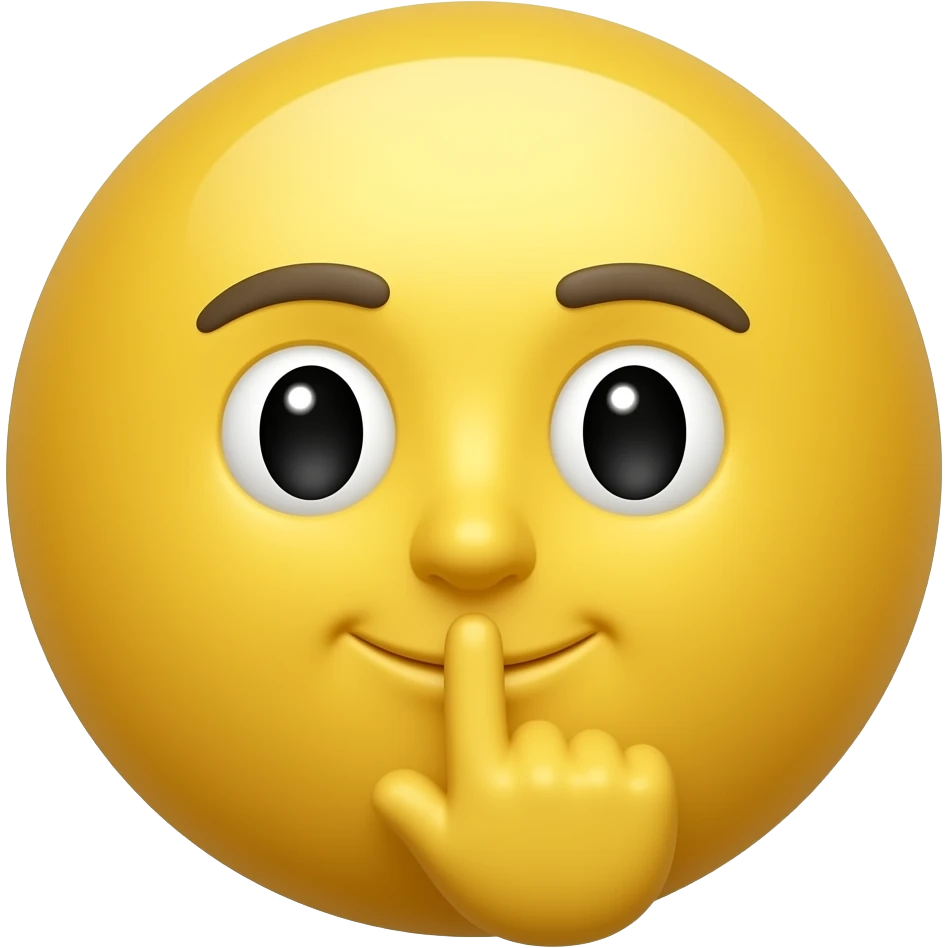 yellow round emoji shushing emoji