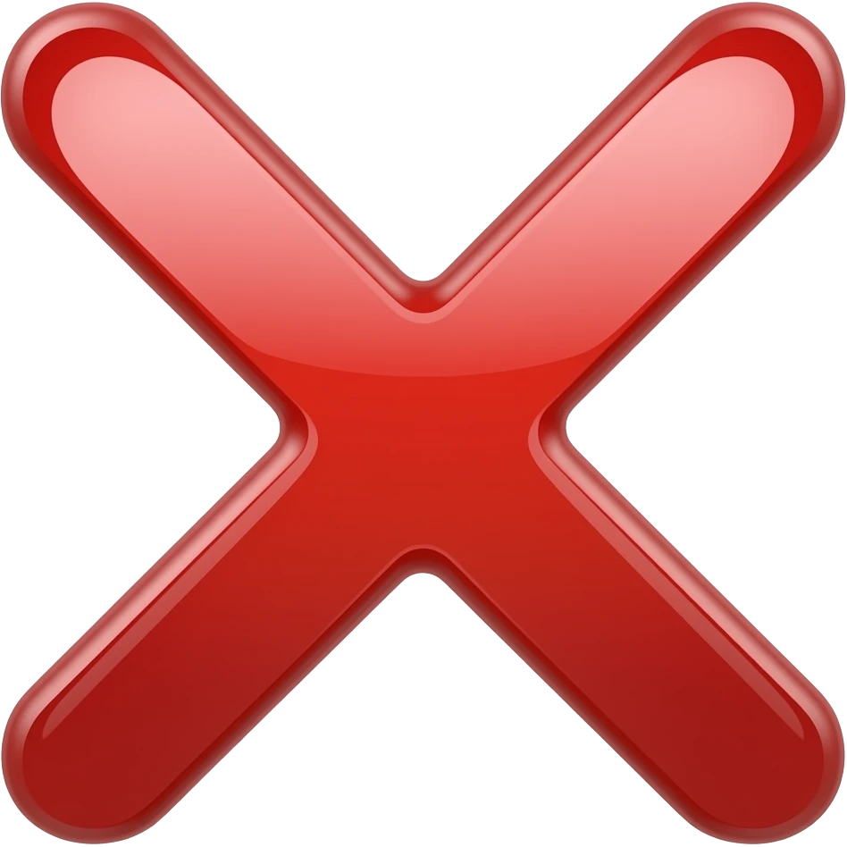 X (금지, 빨갛게) emoji