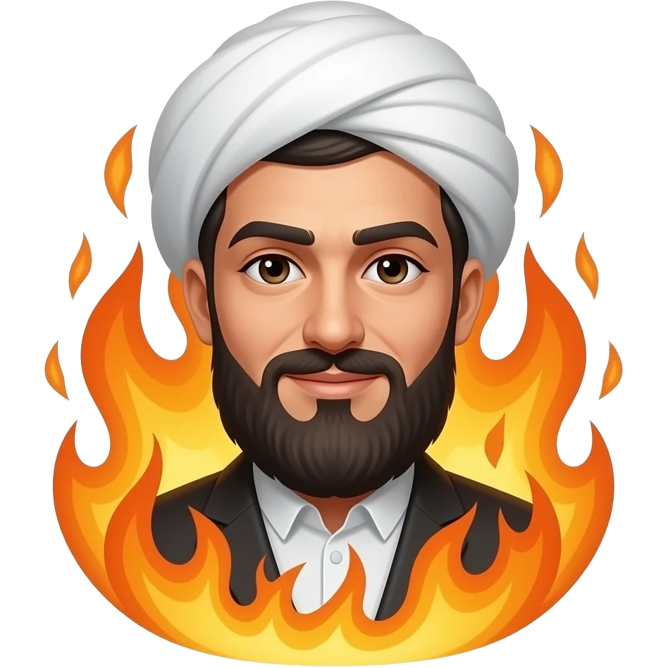 عکس پهلوی که توی آتیشه emoji