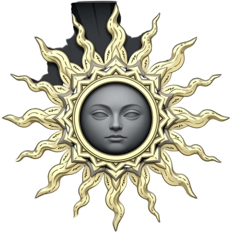 Gothic sun, tattoo style emoji