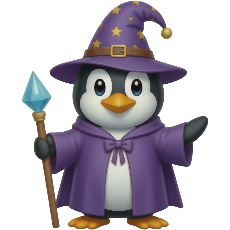 Penguin Wizard emoji