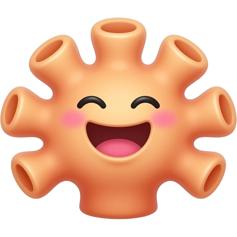 cute laughing coral emoji with LOL text emoji