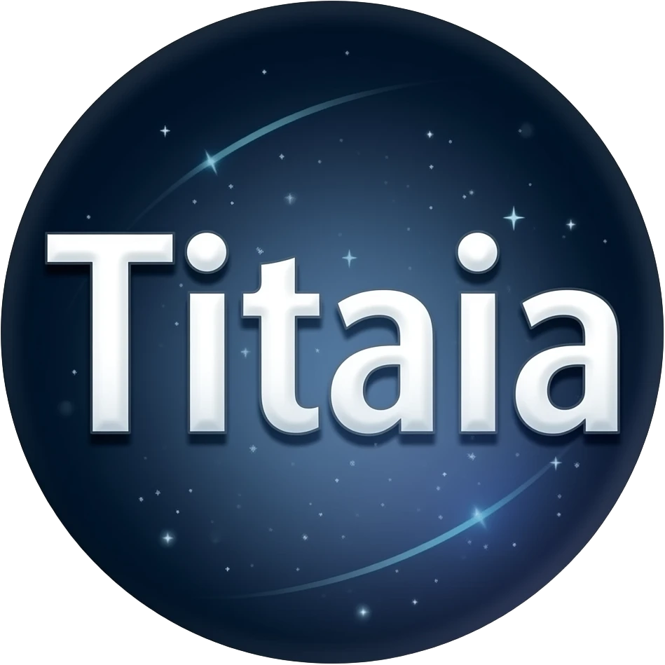 The word Titania on a space background emoji