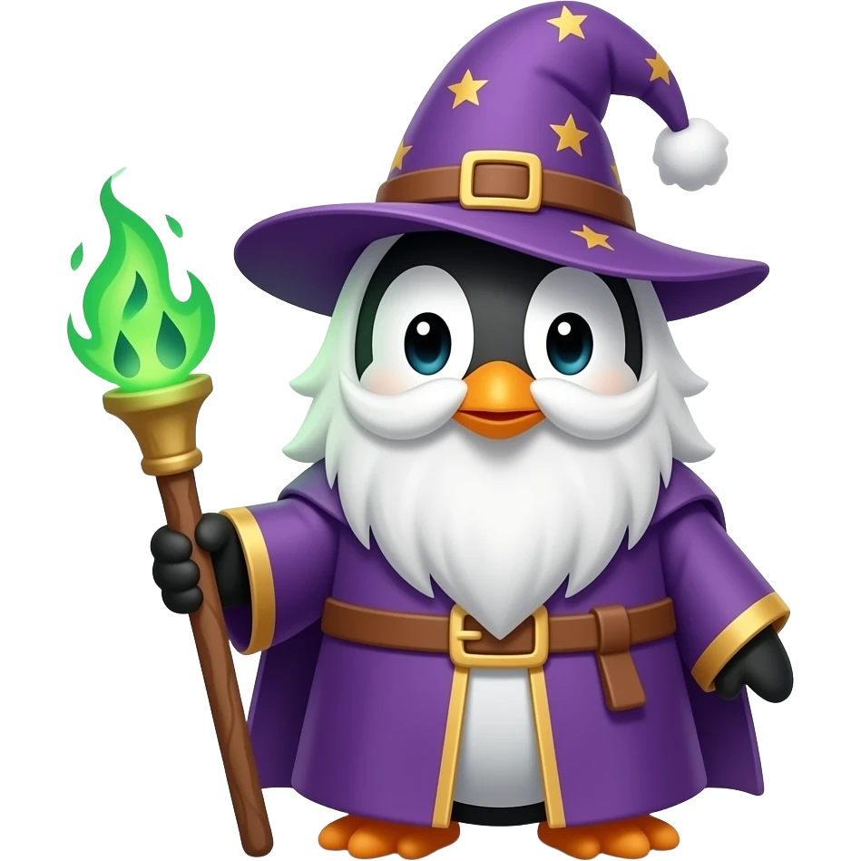 Penguin Wizard emoji