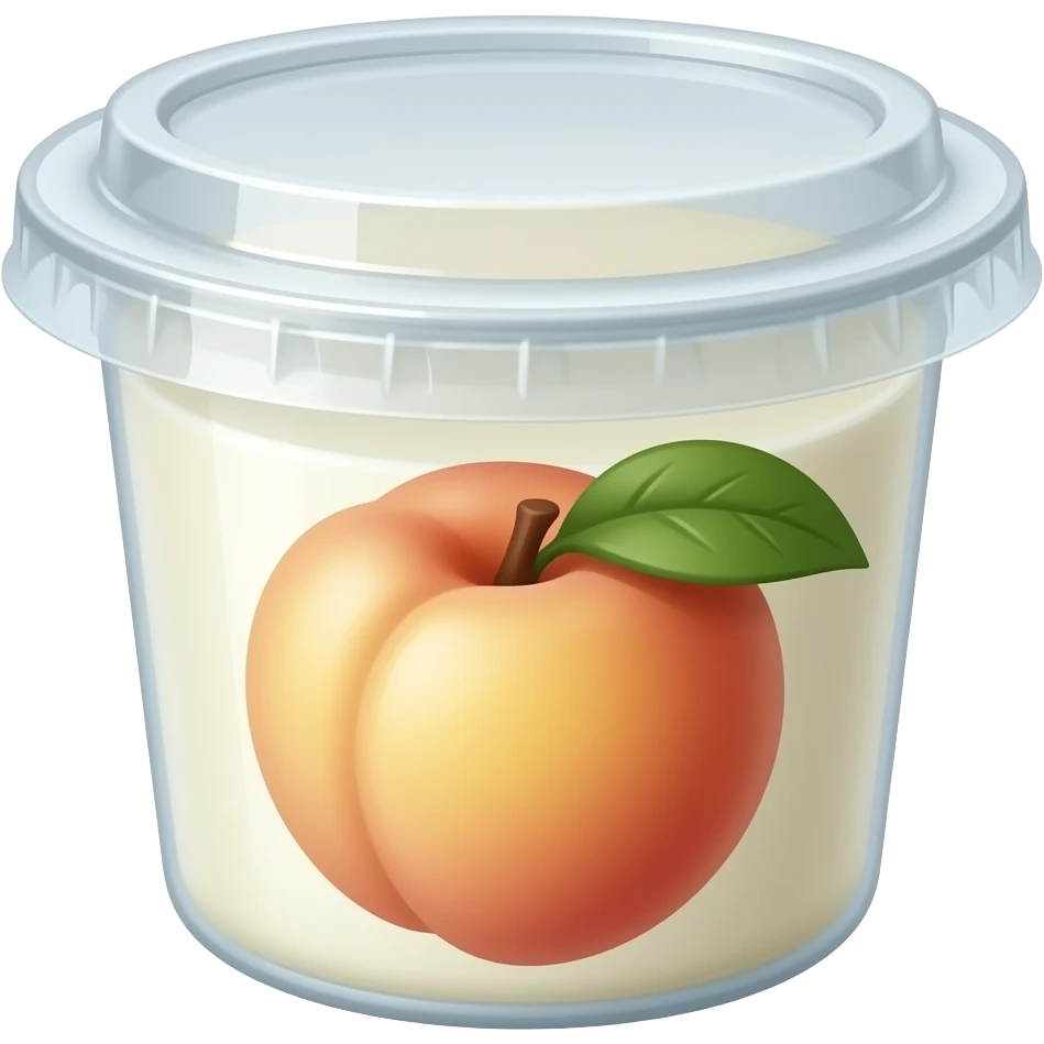 Container of peach yogurt emoji